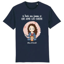 Charger l'image dans la galerie, Jusqu'à 9 chiens, t shirt personnalisé chien, tee shirt femme chiens, maman chien, juste une fille qui aime les chiens