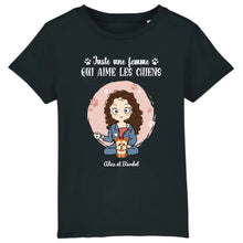 Charger l'image dans la galerie, Jusqu'à 9 chiens, t shirt personnalisé chien, tee shirt femme chiens, maman chien, juste une fille qui aime les chiens