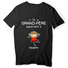 Charger l'image dans la galerie, Jusqu'à 20 enfants, T-shirt personnalisé grand-père grand-mère, ce grand-père appartient à, fête des pères