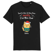 Charger l'image dans la galerie, Jusqu'à 9 chats, t shirt chat personnalisé, T-shirt de Noël pour les amoureux des chats