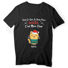 Charger l'image dans la galerie, Jusqu'à 9 chats, t shirt chat personnalisé, T-shirt de Noël pour les amoureux des chats