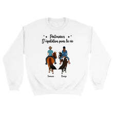 Charger l'image dans la galerie, Jusqu'à 3 personnes, pull personnalisé cheval, Sweat à col rond cheval, Partenaires d'équitation pour la vie