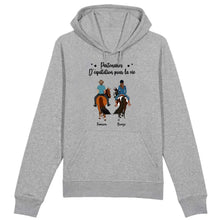 Charger l'image dans la galerie, Jusqu'à 3 personnes, Sweat à capuche personnalisé cheval, Sweat à capuche cheval, Partenaires d'équitation pour la vie