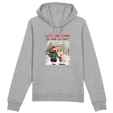 Charger l'image dans la galerie, Jusqu'à 6 Chats, Sweat à capuche personnalisé chat, Sweat à capuche pour Noël, Juste une femme qui aime les chats
