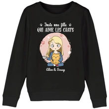 Charger l'image dans la galerie, Jusqu'à 12 chats, Sweat à col rond maman chat, Pull personnalisé chat, juste une fille qui aime les chats