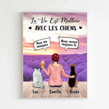 Charger l'image dans la galerie, Jusqu'à 4 chiens, Poster premium personnalisée pour les amoureux des chiens, je serai toujours là