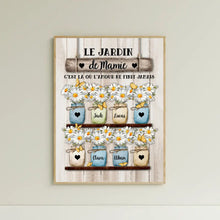 Charger l'image dans la galerie, Jusqu'à 8 enfants, Poster personnalisé grand-mère, Jardin de mamie c'est là où l'amour ne finit jamais