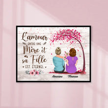 Charger l'image dans la galerie, Jusqu'à 4 filles, Mère et Filles poster personnalisée, l'amour entre une mère et ses enfants est éternel