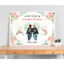 Charger l'image dans la galerie, Poster personnalisée, Cadeau de la meilleure amie, Pour toujours ma sœur de cœur, Tu es ma pote tu saras toujours ma pote