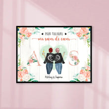 Charger l'image dans la galerie, Poster personnalisée, Cadeau de la meilleure amie, Pour toujours ma sœur de cœur, Tu es ma pote tu saras toujours ma pote