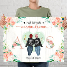 Charger l'image dans la galerie, Poster personnalisée, Cadeau de la meilleure amie, Pour toujours ma sœur de cœur, Tu es ma pote tu saras toujours ma pote