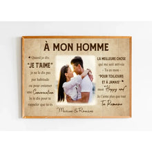 Charger l'image dans la galerie, Poster personnalisée, Cadeau pour femme, mari, A mon homme/A ma femme, quand je dis je t'aime