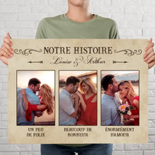 Charger l'image dans la galerie, Poster photo personnalisée, Cadeau pour couple, Un peu de folie, beaucoup de bonheur, énorméments d'amour