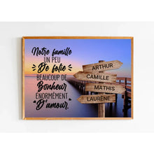 Charger l'image dans la galerie, Jusqu'à 10 noms, Poster personnalisée, cadeau pour la famille, Notre famille un peu de folie beaucoup de bonheur