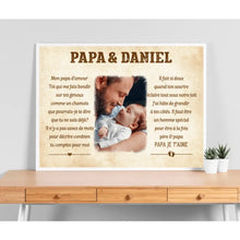 Charger l'image dans la galerie, Poster photo personnalisée, Cadeau pour papa et bébé, Bonne fête des pères, Pour mon papa d'amour