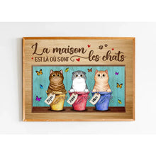 Charger l'image dans la galerie, Jusqu'à 6 chats, Poster personnalisée, Cadeau pour les amoureux des chats, La maison est là où sont les chats