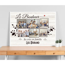 Charger l'image dans la galerie, Poster photo personnalisée, Cadeau pour la famille, Le bonheur c'est la famille