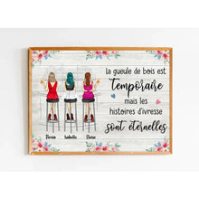 Charger l'image dans la galerie, Jusqu'à 6 filles, Poster personnalisée, Cadeau pour les meilleures amies, Les boissons sont meilleures avec des amis