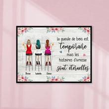 Charger l'image dans la galerie, Jusqu'à 6 filles, Poster personnalisée, Cadeau pour les meilleures amies, Les boissons sont meilleures avec des amis