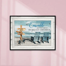 Charger l'image dans la galerie, Poster personnalisée, Cadeau pour couple, Et ensemble ils vécurent heureux et amoureux