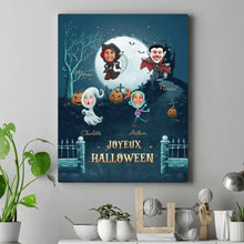 Charger l'image dans la galerie, Jusqu'à 7 membres, Cadeaux personnalisés d'impression sur toile, Personnages d'Halloween photo personnalisée