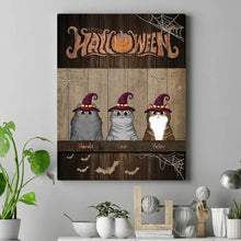 Charger l'image dans la galerie, Jusqu'à 8 chats, Joyeux Halloween Texture Bois Chat Moelleux Toile Personnalisée