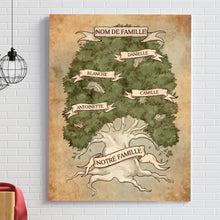 Charger l'image dans la galerie, Jusqu'à 16 noms, Toile personnalisée arbre généalogique, cadeau pour la famille, grand-mère, grand-père