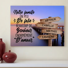Charger l'image dans la galerie, Jusqu'à 10 noms, toile personnalisée, cadeau pour la famille, Notre famille un peu de folie beaucoup de bonheur