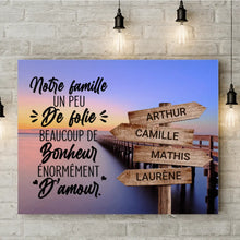 Charger l'image dans la galerie, Jusqu'à 10 noms, toile personnalisée, cadeau pour la famille, Notre famille un peu de folie beaucoup de bonheur