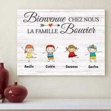 Charger l'image dans la galerie, Jusqu'à 15 enfants, Toile personnalisée, Cadeau pour la grand-mère, le grand-père, Bienvenue à la famille