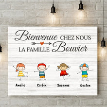 Charger l'image dans la galerie, Jusqu'à 15 enfants, Toile personnalisée, Cadeau pour la grand-mère, le grand-père, Bienvenue à la famille