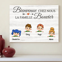 Charger l'image dans la galerie, Jusqu'à 10 enfants, Toile personnalisée, Cadeau pour la grand-mère, le grand-père, Bienvenue à la famille