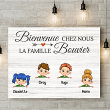 Charger l'image dans la galerie, Jusqu'à 10 enfants, Toile personnalisée, Cadeau pour la grand-mère, le grand-père, Bienvenue à la famille