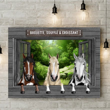 Charger l'image dans la galerie, Jusqu'à 3 chevaux, toile personnalisée, chat mignon sur tournesol, champ de lavande et fond de fenêtre de forêt