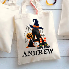 Charger l'image dans la galerie, Sac fourre-tout Halloween personnalisé, Sac fourre-tout à bonbons pour enfants