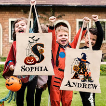 Charger l'image dans la galerie, Sac fourre-tout Halloween personnalisé, Sac fourre-tout à bonbons pour enfants