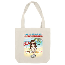 Charger l'image dans la galerie, Jusqu'à 6 animaux, Sac fourre-tout chien et chat personnalisé, tote bag femme maman chat et chien
