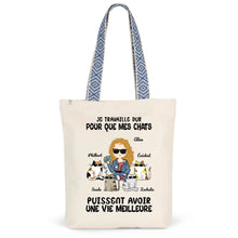 Charger l'image dans la galerie, Jusqu'à 4 chats, Sac fourre-tout personnalisé chat, Tote bag femme maman chat
