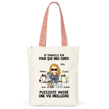 Charger l'image dans la galerie, Jusqu'à 4 chats, Sac fourre-tout personnalisé chat, Tote bag femme maman chat