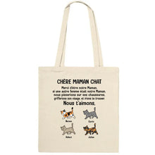 Charger l'image dans la galerie, Jusqu'à 9 chats, Sac fourre-tout personnalisé chat, Sac fourre-tout chère maman chat, Cadeaux pour la fête des mères