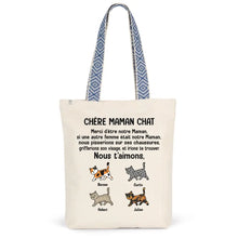 Charger l'image dans la galerie, Jusqu'à 9 chats, Sac fourre-tout personnalisé chat, Sac fourre-tout chère maman chat, Cadeaux pour la fête des mères