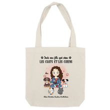 Charger l'image dans la galerie, Jusqu'à 9 animaux, Sac fourre-tout personnalisé chien et chat, tote bag femme maman chat et chien