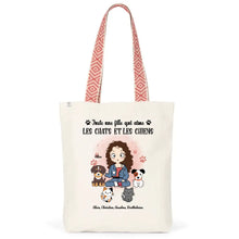 Charger l'image dans la galerie, Jusqu'à 9 animaux, Sac fourre-tout personnalisé chien et chat, tote bag femme maman chat et chien