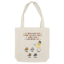 Charger l'image dans la galerie, Jusqu'à 9 chats, Sac fourre-tout personnalisé, tote bag femme maman chat, femme qui aime les chats
