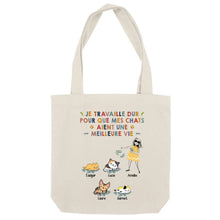 Charger l'image dans la galerie, Jusqu'à 9 chats, Sac fourre-tout personnalisé, tote bag femme maman chat, femme qui aime les chats