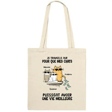 Charger l'image dans la galerie, Jusqu'à 3 chats, Sac fourre-tout personnalisés chats, Sac fourre-tout chat femme, maman chat