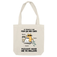 Charger l'image dans la galerie, Jusqu'à 3 chats, Sac fourre-tout personnalisés chats, Sac fourre-tout chat femme, maman chat