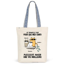 Charger l'image dans la galerie, Jusqu'à 3 chats, Sac fourre-tout personnalisés chats, Sac fourre-tout chat femme, maman chat