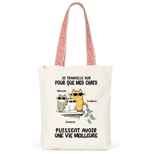 Charger l'image dans la galerie, Jusqu'à 3 chats, Sac fourre-tout personnalisés chats, Sac fourre-tout chat femme, maman chat