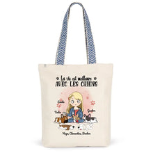 Charger l'image dans la galerie, Jusqu'à 5 chiens, Sac fourre-tout chien personnalisé, Tote-bag maman chiens, juste une fille qui aime les chiens